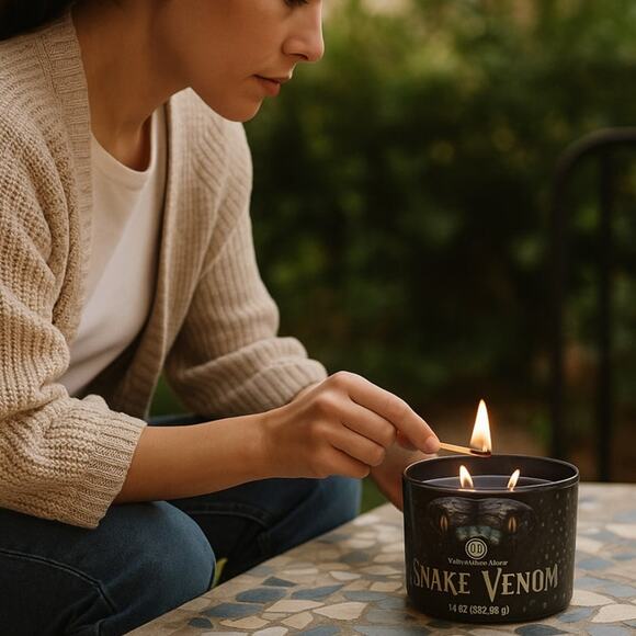 Snake Venom 3 Wick Candle Limited Edition Black Magic Gothic Viral NEW RARE - Picture 1 of 5